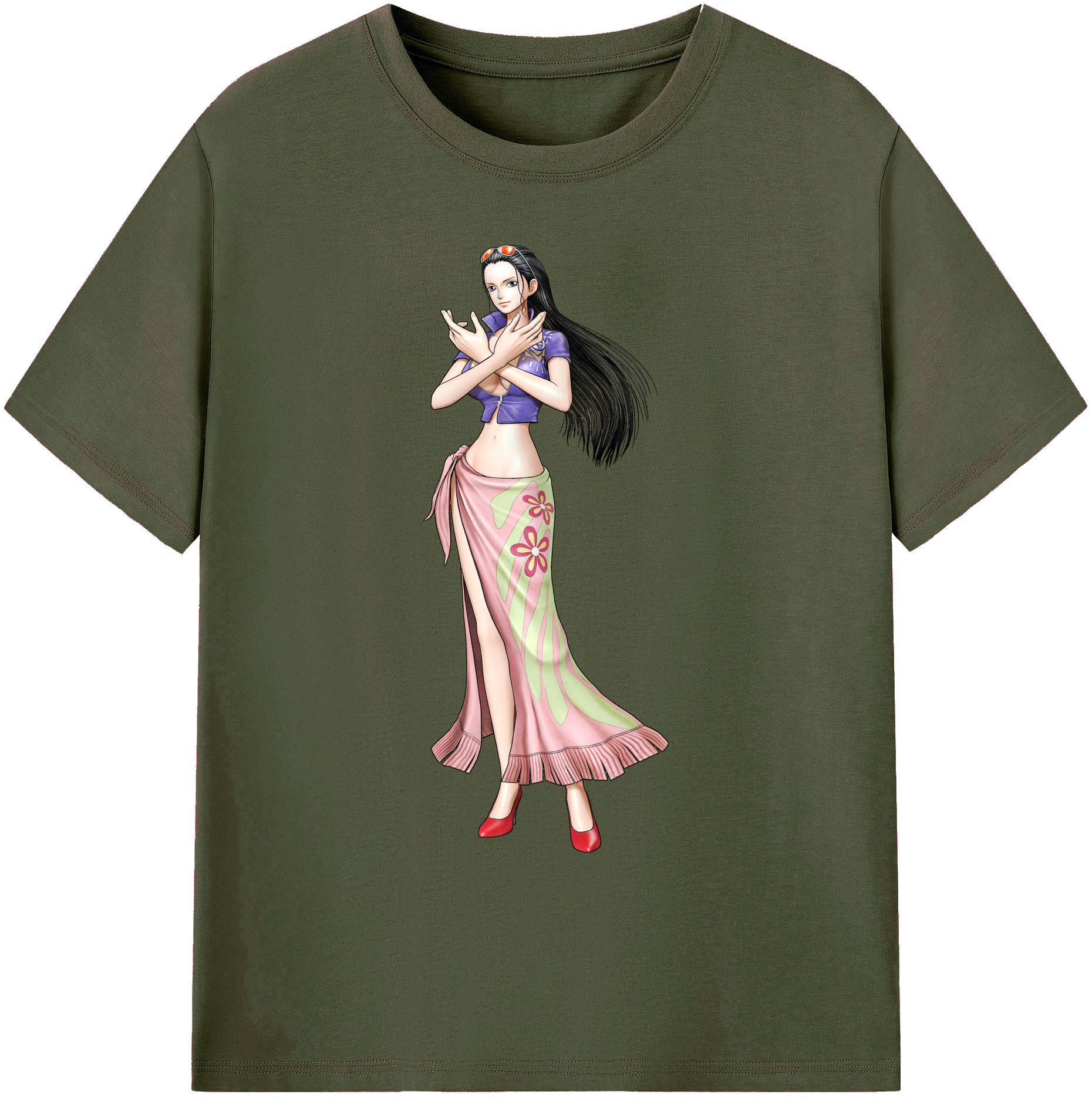 ワンピース ニコ・ロビン ONE PIECE Nico Robin 綿100％ メンズ半袖Tシャツ｜肌触りやわらか＆通気性
